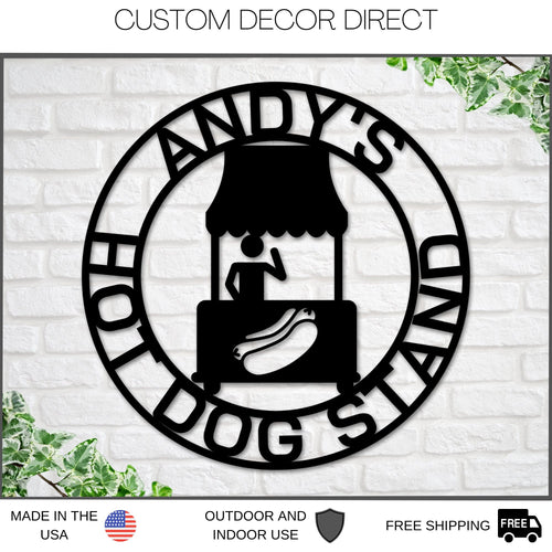 Hot Dog Stand Sign, Personalized Hot Dog Shop Sign, Hot Dog Stand Decor, Custom Hot Dog Business Sign