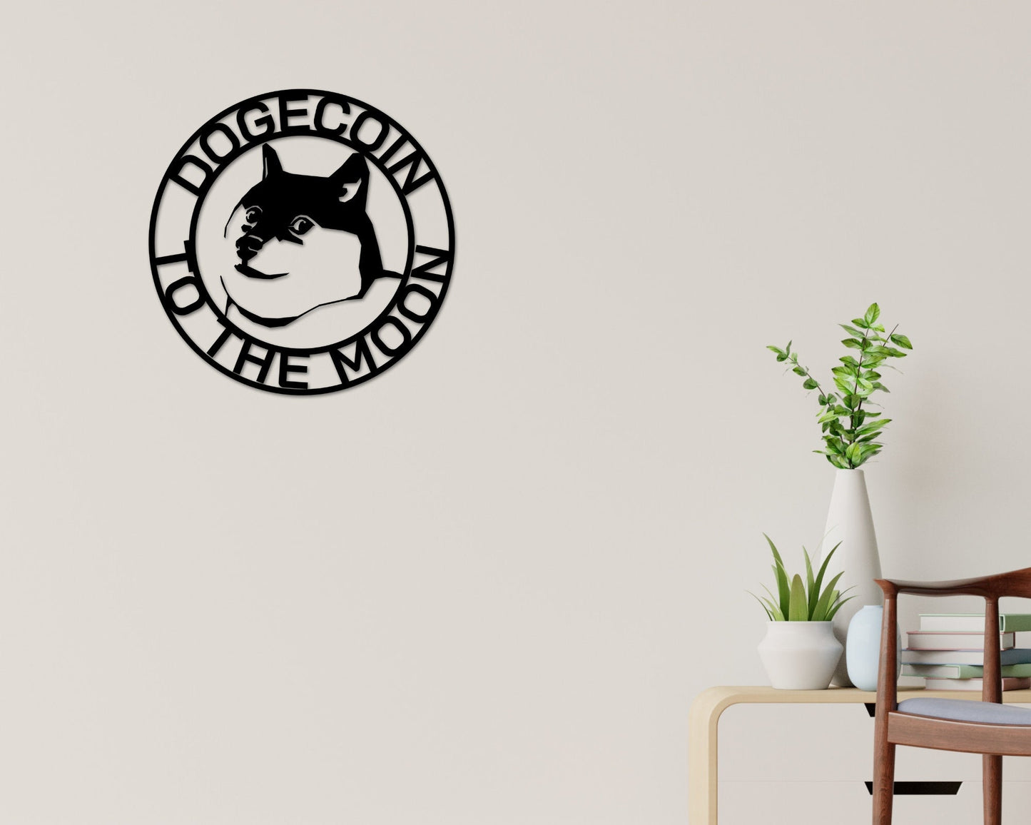 Dogecoin to the moon, Dogecoin Sign, Metal Dogecoin Sign, Personalized Dogecoin, Custom Cryptocurrency Sign, Dogecoin Gift, Dogecoin Art