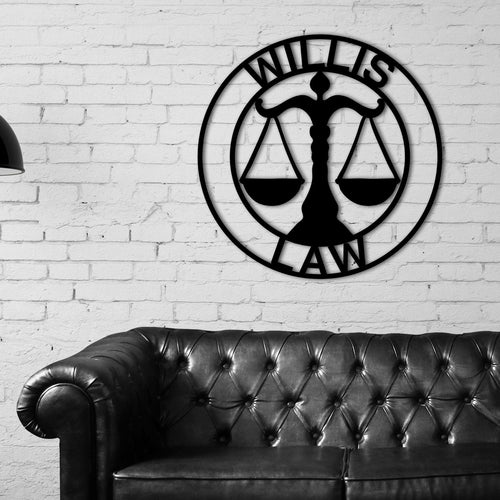 Custom Law Firm Metal Sign, Personalized Lawyer Sign, Lawyer Gift, Attorney Metal Sign, Law Student Gift, Judge Gift, Lawyer Office Decor