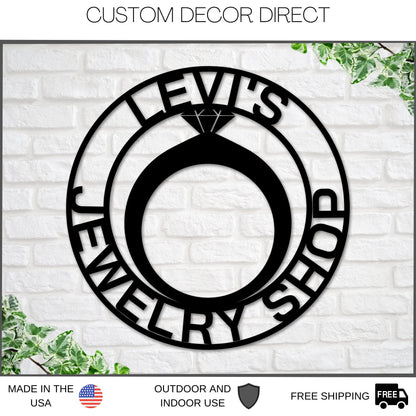 Jewelry Shop Sign, Personalized Jeweler Sign, Gift for Jeweler, Jewelry Shop Decor, Jewelry Business Sign, Personalized Custom Jewelry Sign