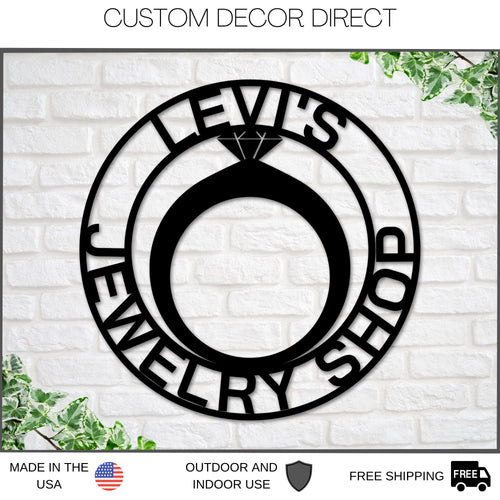 Jewelry Shop Sign, Personalized Jeweler Sign, Gift for Jeweler, Jewelry Shop Decor, Jewelry Business Sign, Personalized Custom Jewelry Sign