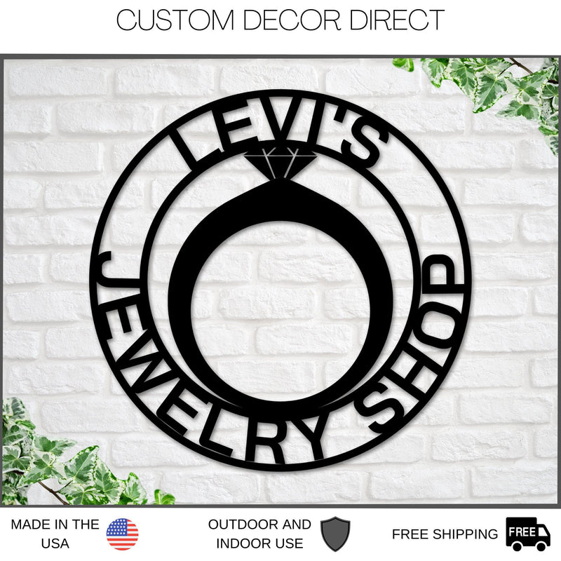 Jewelry Shop Sign, Personalized Jeweler Sign, Gift for Jeweler, Jewelry Shop Decor, Jewelry Business Sign, Personalized Custom Jewelry Sign