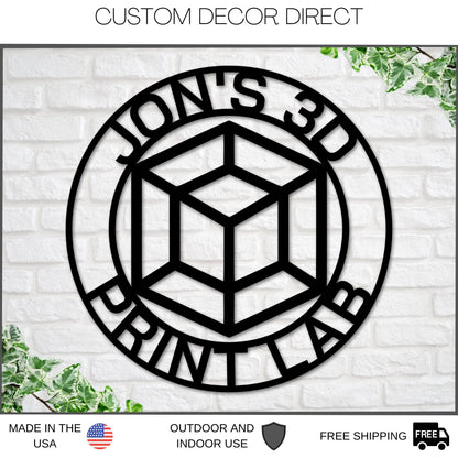 3D Print Sign, Print Lab Sign, 3D Printing Business Sign, Print Room Sign, 3D Printing, Metal Sign, 3D Sign, Lab Sign, 3D printer Room Sign