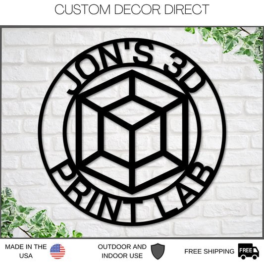 3D Print Sign, Print Lab Sign, 3D Printing Business Sign, Print Room Sign, 3D Printing, Metal Sign, 3D Sign, Lab Sign, 3D printer Room Sign