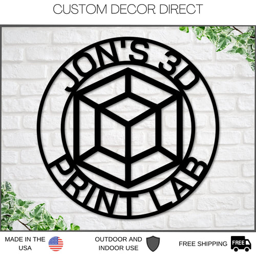 3D Print Sign, Print Lab Sign, 3D Printing Business Sign, Print Room Sign, 3D Printing, Metal Sign, 3D Sign, Lab Sign, 3D printer Room Sign