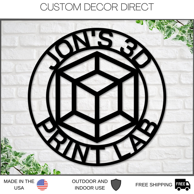 3D Print Sign, Print Lab Sign, 3D Printing Business Sign, Print Room Sign, 3D Printing, Metal Sign, 3D Sign, Lab Sign, 3D printer Room Sign