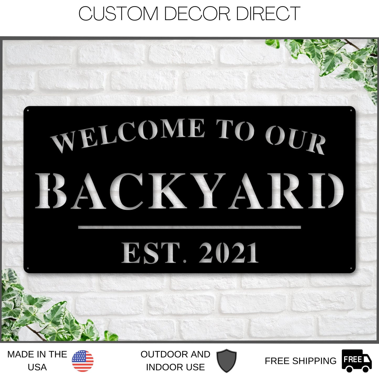 Welcome to Our Backyard Sign, Personalized Backyard Name Sign, Outdoor patio Sign, Backyard Decor, Welcome Sign, Personalized Sign, Metal