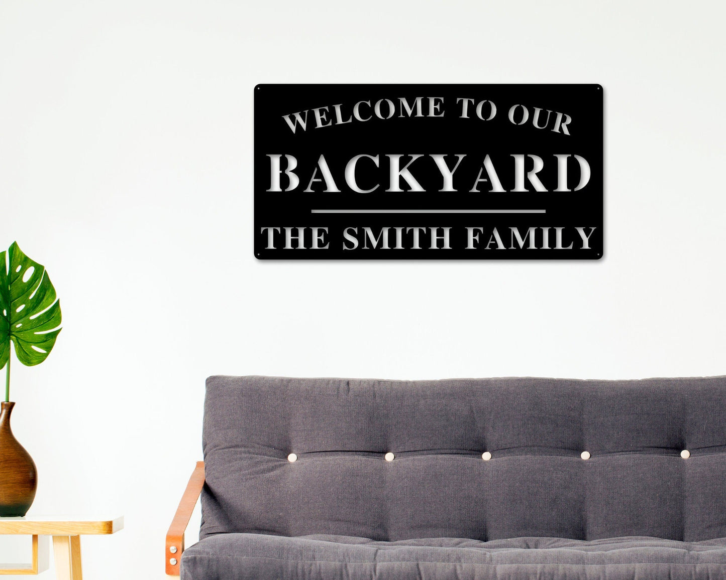 Welcome to Our Backyard Sign, Personalized Backyard Name Sign, Outdoor patio Sign, Backyard Decor, Welcome Sign, Personalized Sign, Metal
