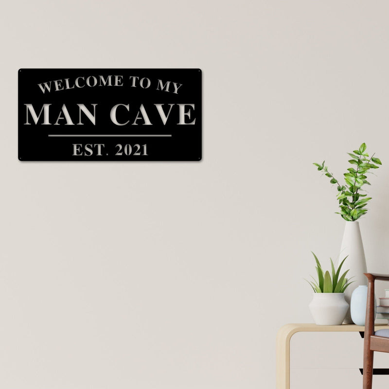 Man Cave Sign, Man Cave Decor, Personalized Man Cave Sign, Gift For Dad, Fathers day Sign, Welcome to my Man Cave, Man cave Metal sign, Dad