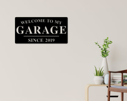 Garage Sign, Garage Decor, Personalized Garage Sign, Gift For Dad, Fathers day Sign, Welcome to my Garage, Man cave Metal sign, Dad Gift