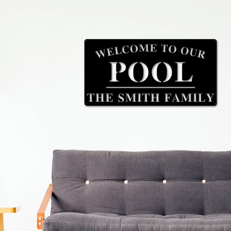 Custom Patio Sign, Personalized Pool & Patio Metal Sign, Metal Patio Sign, Outdoor Patio Sign, Metal Patio Sign with Name, Outdoor Pool Sign