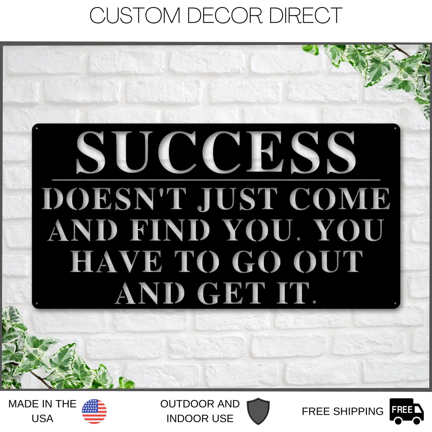 Motivational Sign, Personalized Quote sign, Sign For Entrepreneur, Motivational decor, Custom Metal Sign, Quote Sign, Enter Your Quote, Sign