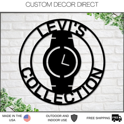 Watch Collection Sign, Luxury Watch Decor, Wrist Watch Sign, Watch Lover Gift, Wrist watch Metal sign, Watch Collector Gift, Watch Box Sign