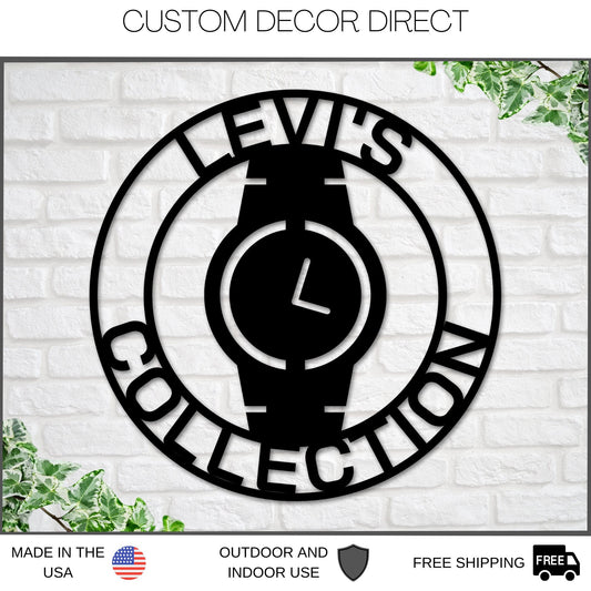 Watch Collection Sign, Luxury Watch Decor, Wrist Watch Sign, Watch Lover Gift, Wrist watch Metal sign, Watch Collector Gift, Watch Box Sign