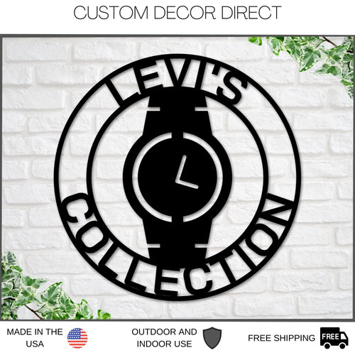 Watch Collection Sign, Luxury Watch Decor, Wrist Watch Sign, Watch Lover Gift, Wrist watch Metal sign, Watch Collector Gift, Watch Box Sign