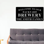 Welcome to Our Backyard Brewery Sign, Personalized Brewery Sign, Home Brewery Sign, Backyard Decor, Welcome Sign, Personalized Sign, Metal