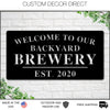 Welcome to Our Backyard Brewery Sign, Personalized Brewery Sign, Home Brewery Sign, Backyard Decor, Welcome Sign, Personalized Sign, Metal