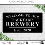Welcome to Our Backyard Brewery Sign, Personalized Brewery Sign, Home Brewery Sign, Backyard Decor, Welcome Sign, Personalized Sign, Metal