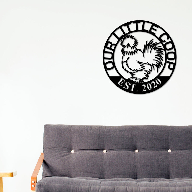 Custom Hen House Sign, Hen House Coop Sign, Silkie Chicken, Our Little Coop Sign Metal Sign, Chicken Sign, Personalized Chicken Coop sign