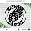 Casino Sign, Gambling Sign, Poker Sign, Dice Sign, Dice Wall art, Metal Casino Sign, Bar Sign, Man Cave Sign, Las Vegas Sign, Game room Sign