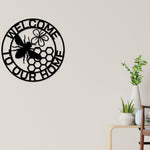 Bee Welcome Sign, Welcome Bee Sign, Metal Welcome Sign, Bee Sign, Last name Sign, Bee Decor, Metal Bee Sign, Porch Sign, Door Sign, Front