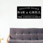 Welcome to Our Bar and Grill Sign, Personalized Bar and Grill Sign, Outdoor Bar and Grill Sign, Backyard Decor, Welcome Sign, Personalized