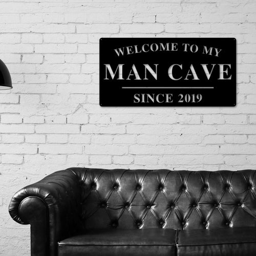 Man Cave Sign, Man Cave Decor, Personalized Man Cave Sign, Gift For Dad, Fathers day Sign, Welcome to my Man Cave, Man cave Metal sign, Dad