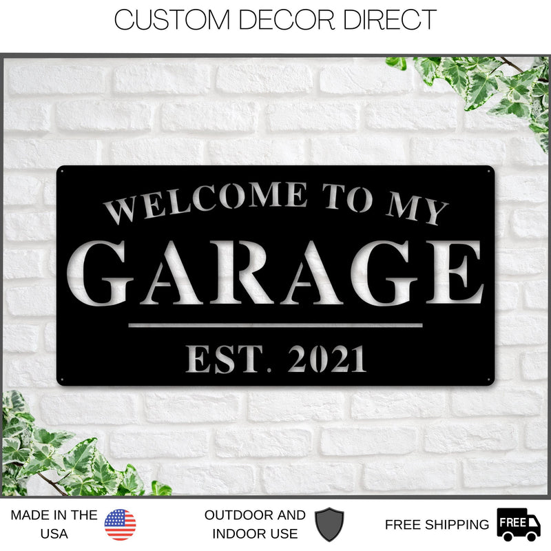 Garage Sign, Garage Decor, Personalized Garage Sign, Gift For Dad, Fathers day Sign, Welcome to my Garage, Man cave Metal sign, Dad Gift