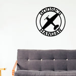 Airplane themed Nursery Sign, Airplane Name Sign, Metal Circle Name Sign, Custom Baby Sign, Kids Airplane Name Sign, Aviation Nursery Decor