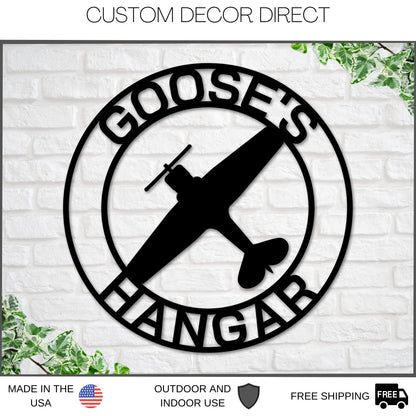 Airplane Hangar Sign, Personalized Pilot Name Sign, Custom Aviation Lover, Man Cave Sign, Airplane