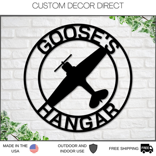 Airplane Hangar Sign, Personalized Pilot Name Sign, Custom Aviation Lover, Man Cave Sign, Airplane