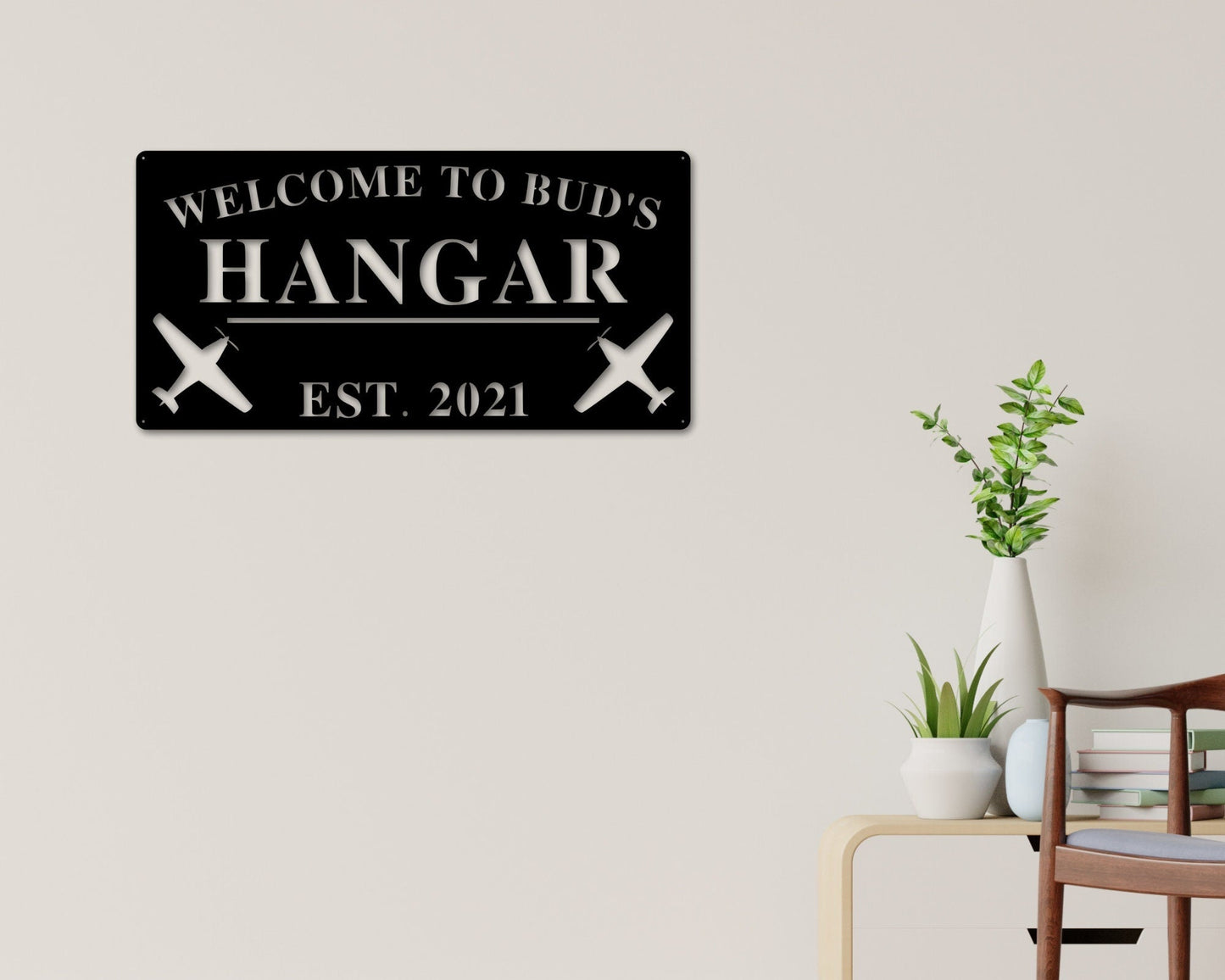 Airplane Hangar Sign, Personalized Pilot Name Sign, Custom Aviation Lover, Man Cave Sign, Airplane Sign, Personalized Airplane Sign, Plane