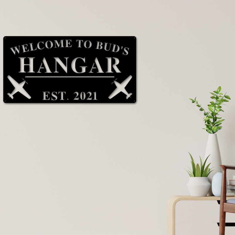 Airplane Hangar Sign, Personalized Pilot Name Sign, Custom Aviation Lover, Man Cave Sign, Airplane Sign, Personalized Airplane Sign, Plane