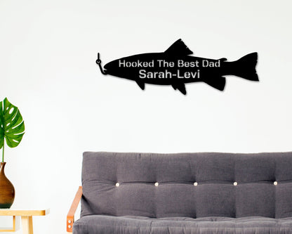 Fathers Day, Fish Sign, Fishing Sign, Fathers Day Gift, Gift for Husband, personalized sign, personalized fishing sign, Sign for fisherman