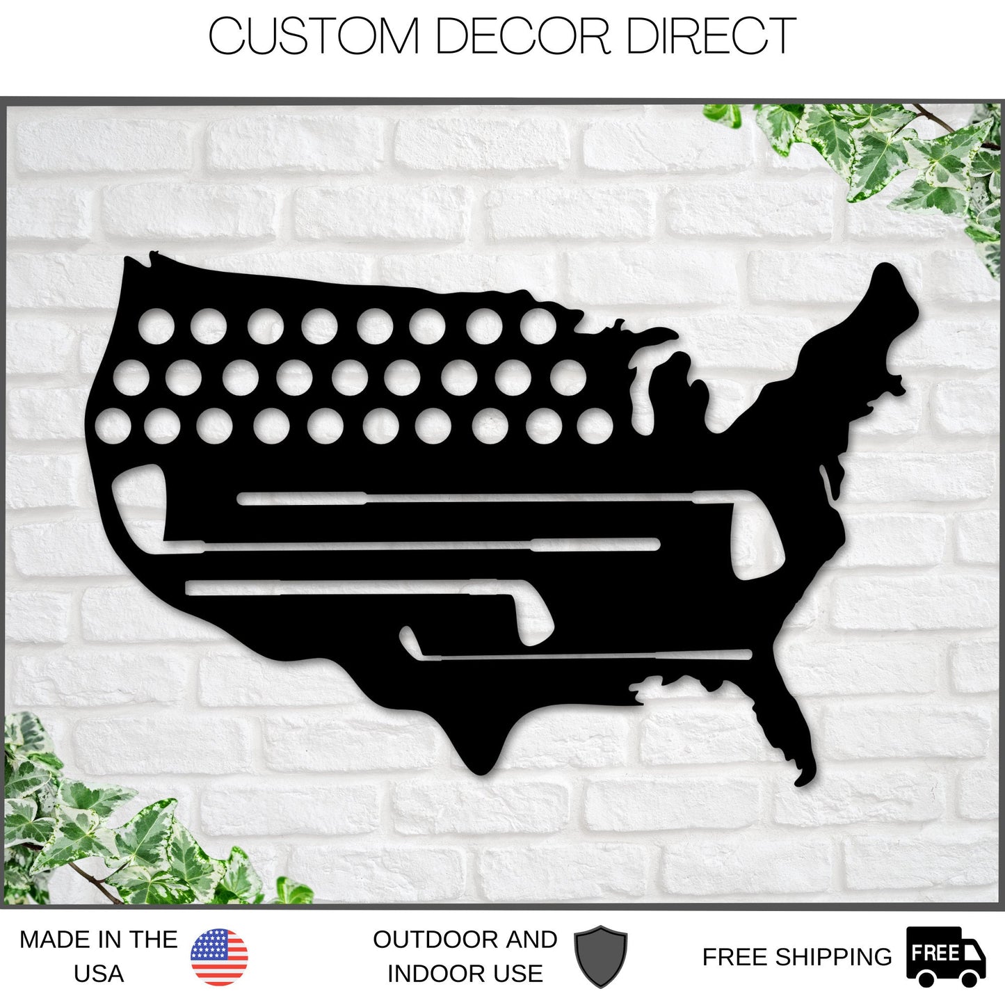 Golf USA Sign, Golf Metal Sign, America Golf Decor Sign, Gift for Dad, Gift For Golfer, Gold Gift Sign, Fathers day Gift, Gift For Dad, Golf