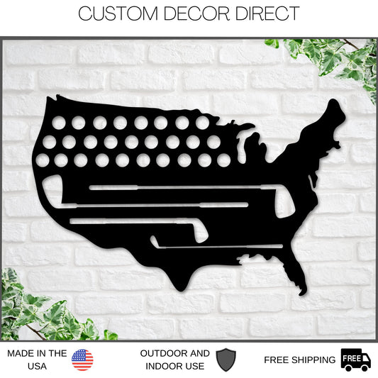 Golf USA Sign, Golf Metal Sign, America Golf Decor Sign, Gift for Dad, Gift For Golfer, Gold Gift Sign, Fathers day Gift, Gift For Dad, Golf