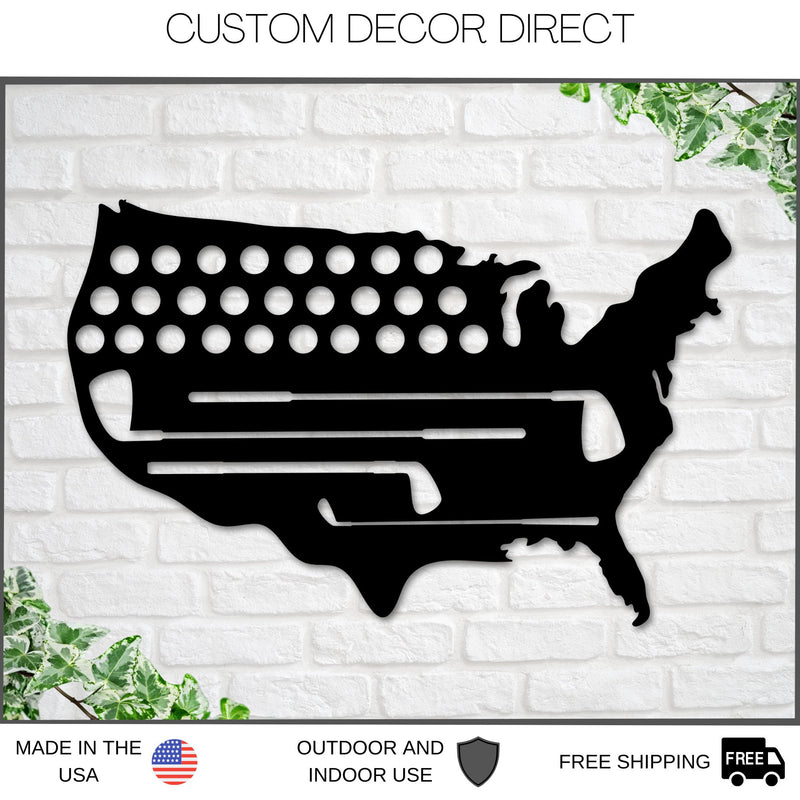Golf USA Sign, Golf Metal Sign, America Golf Decor Sign, Gift for Dad, Gift For Golfer, Gold Gift Sign, Fathers day Gift, Gift For Dad, Golf