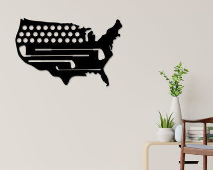 Golf USA Sign, Golf Metal Sign, America Golf Decor Sign, Gift for Dad, Gift For Golfer, Gold Gift Sign, Fathers day Gift, Gift For Dad, Golf