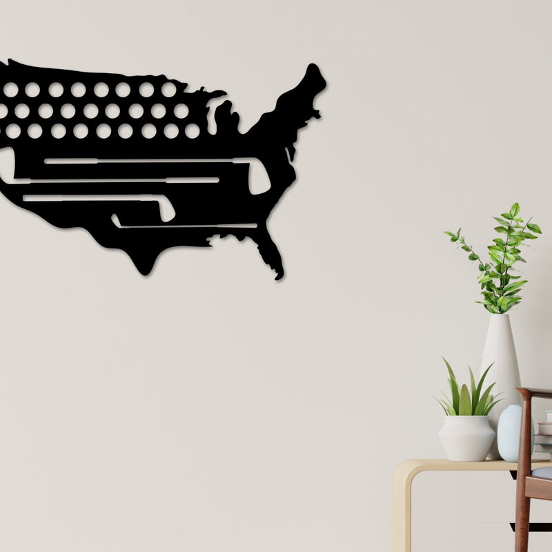 Golf USA Sign, Golf Metal Sign, America Golf Decor Sign, Gift for Dad, Gift For Golfer, Gold Gift Sign, Fathers day Gift, Gift For Dad, Golf