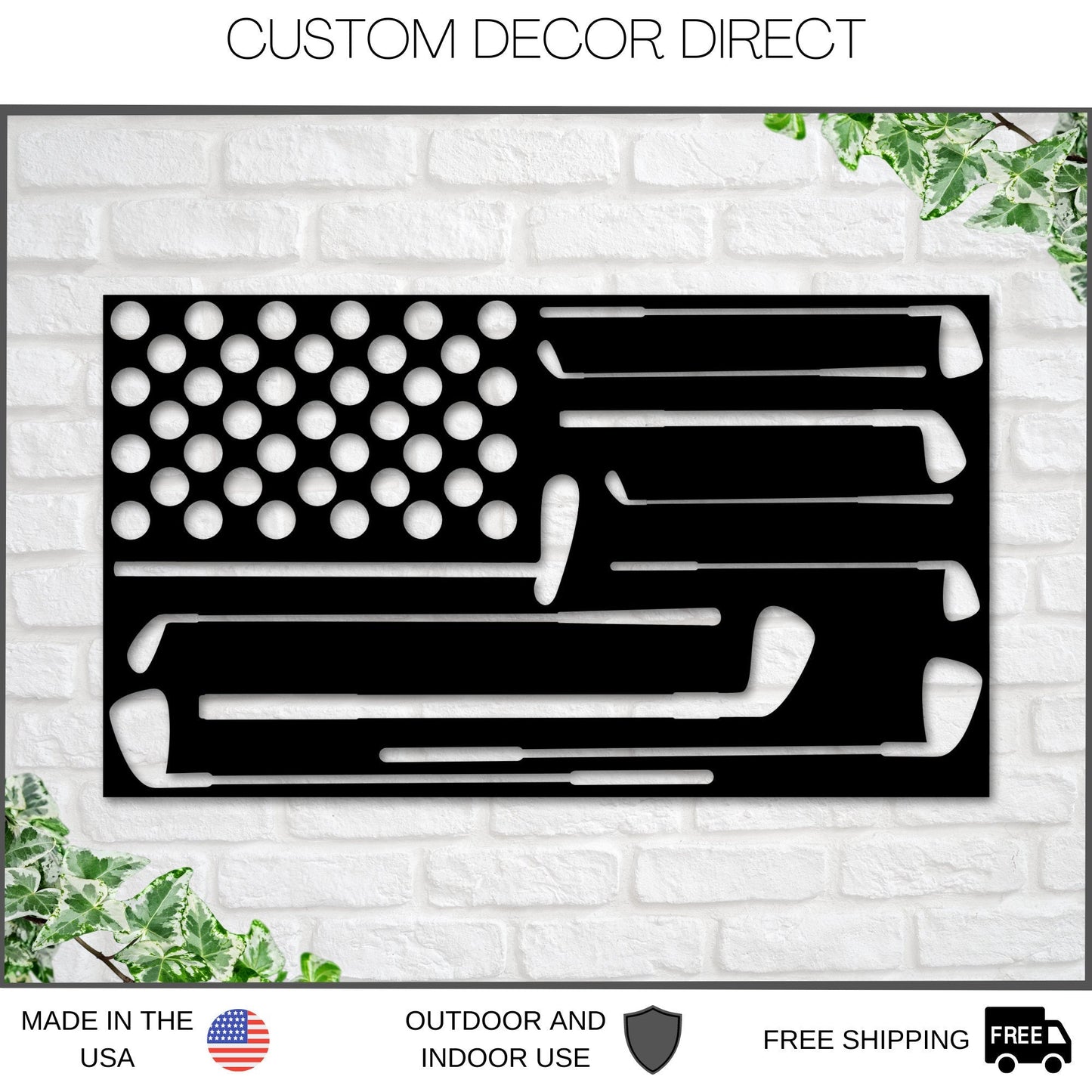 American flag golf sign, Golf USA Sign, Golf Metal Sign, Gift for Dad, Gift For Golfer, Gold Gift Sign, Fathers day Gift, Gift For Dad