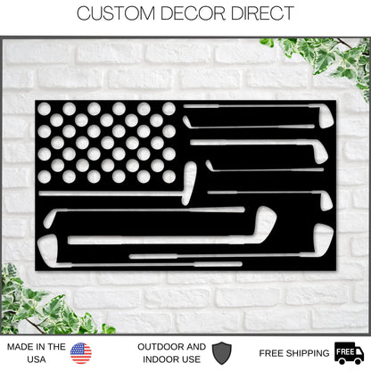 American flag golf sign, Golf USA Sign, Golf Metal Sign, Gift for Dad, Gift For Golfer, Gold Gift Sign, Fathers day Gift, Gift For Dad