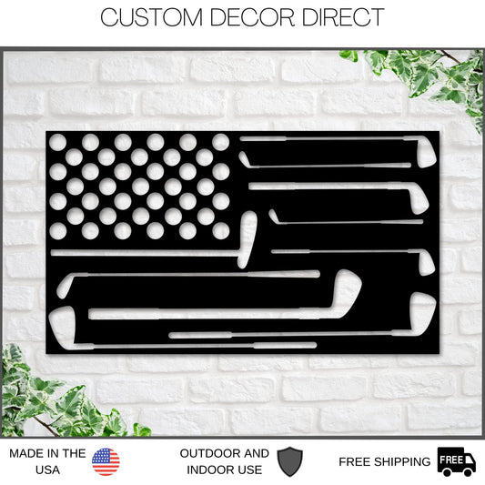 American flag golf sign, Golf USA Sign, Golf Metal Sign, Gift for Dad, Gift For Golfer, Gold Gift Sign, Fathers day Gift, Gift For Dad