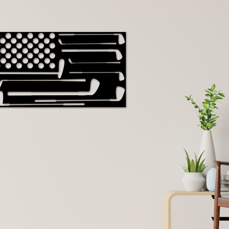American flag golf sign, Golf USA Sign, Golf Metal Sign, Gift for Dad, Gift For Golfer, Gold Gift Sign, Fathers day Gift, Gift For Dad