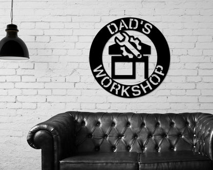 Personalized Fathers day Gift, Pop Pop's Workshop Sign In A Saw Blade, Crescent Wrench & Hammer Art, Gifts For Pop Pop, Woodworker Sign