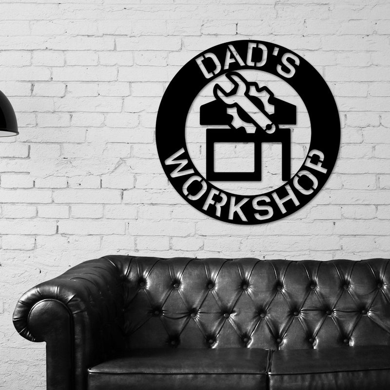 Personalized Fathers day Gift, Sign for Dad, Dads Workshop, Dads Garage Sign, Fathers Day Gift, Metal Sign, Gift for Husband, Daddy Daughter