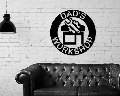 Personalized Fathers day Gift, Papa's Workshop Sign In A Saw Blade, Crescent Wrench & Hammer Art, Gifts For Papa, Woodworker Sign, Papa Gift