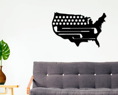 Golf USA Sign, Golf Metal Sign, America Golf Decor Sign, Gift for Dad, Gift For Golfer, Gold Gift Sign, Fathers day Gift, Gift For Dad, Golf