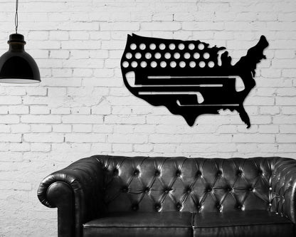 Golf USA Sign, Golf Metal Sign, America Golf Decor Sign, Gift for Dad, Gift For Golfer, Gold Gift Sign, Fathers day Gift, Gift For Dad, Golf