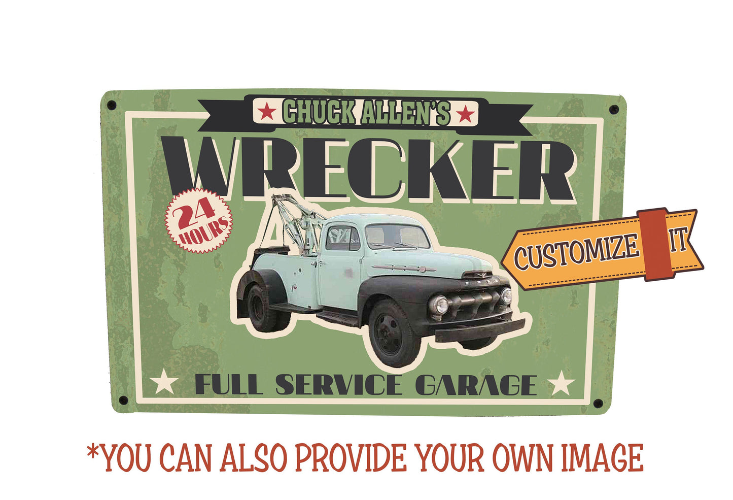 Custom Wrecker Tow Truck Sign - FREE PERSONALIZATION!