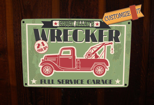 Custom Wrecker Tow Truck Sign - FREE PERSONALIZATION!